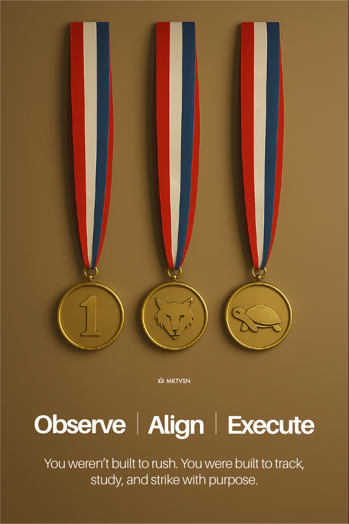 Three gold medals with ribbons on a brown background, featuring a motivational quote.
Details
