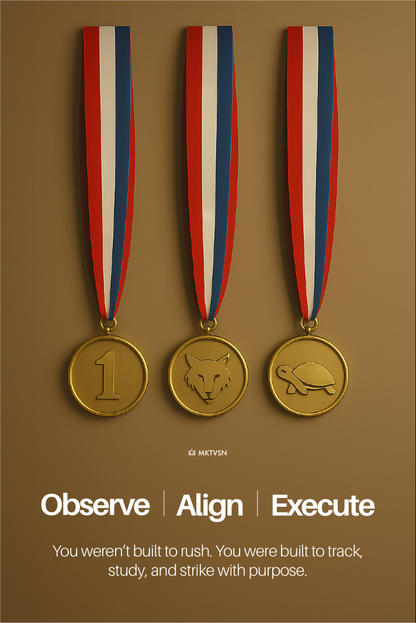 Three gold medals with ribbons on a brown background, featuring a motivational quote.
Details